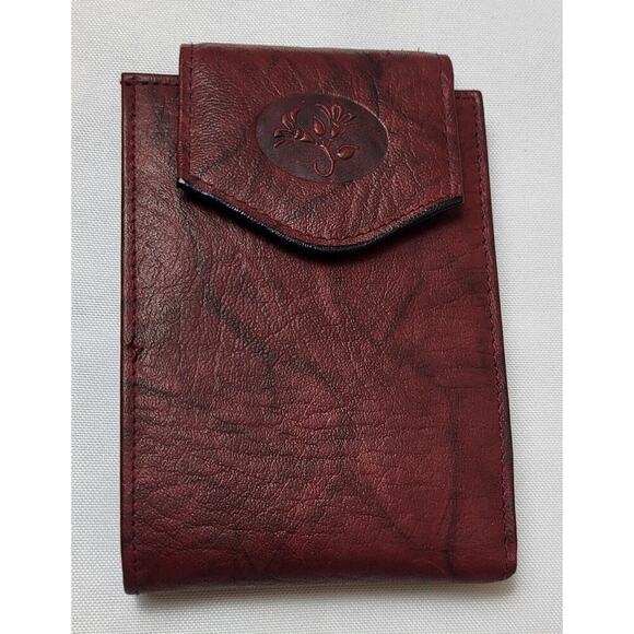 Buxton Burgundy Red Leather Bifold Wallet - Picture 1 of 4
